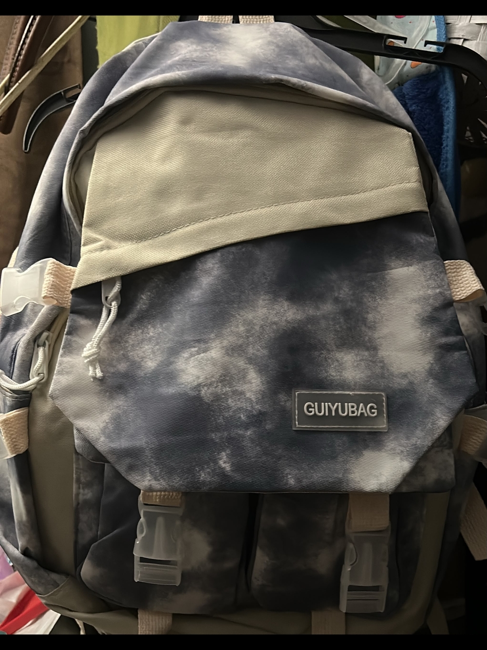 Men's Gray Tie-Dye Backpack